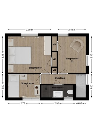 Reeweg 18, 4251 XJ Werkendam - Plattegrond Reeweg 18 Werkendam Verdieping optie.jpg