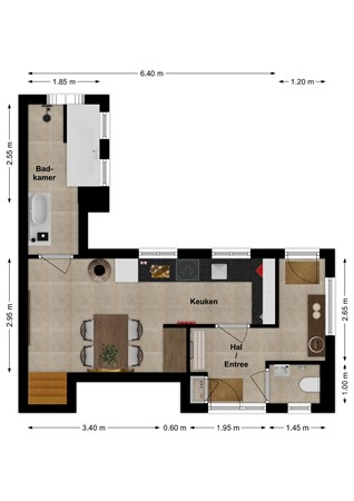 Kerkweg 40, 4255 GD Nieuwendijk - Plattegrond Kerkweg 40 Nieuwendijk NB Begane grond.jpg
