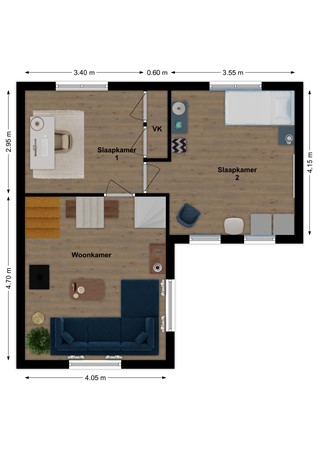 Kerkweg 40, 4255 GD Nieuwendijk - Plattegrond Kerkweg 40 Nieuwendijk NB Dijkniveau.jpg