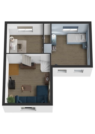 Kerkweg 40, 4255 GD Nieuwendijk - Plattegrond 3D Kerkweg 40 Nieuwendijk NB Dijkniveau.jpg
