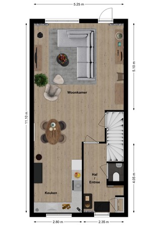 Hazelegerstraat 2A, 4264 VB Veen - Plattegrond Hazelegerstraat 2a Veen Begane grond.jpg