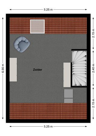 Hazelegerstraat 2A, 4264 VB Veen - Plattegrond Hazelegerstraat 2a Veen Zolder.jpg