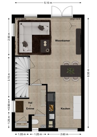 Lindestraat 12, 4266 EG Eethen - Plattegrond Lindestraat 12 Eethen Begane grond.jpg