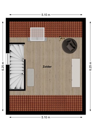 Lindestraat 12, 4266 EG Eethen - Plattegrond Lindestraat 12 Eethen Zolder.jpg