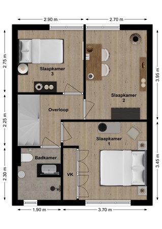 Noordererf 46, 4271 CH Dussen - Plattegrond Noordererf 46 Dussen Verdieping.jpg