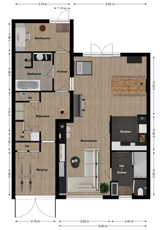 Langestraat 30, 4261 AB Wijk en Aalburg - Plattegrond Langstraat 30 Wijk en Aalburg Begane grond.jpg