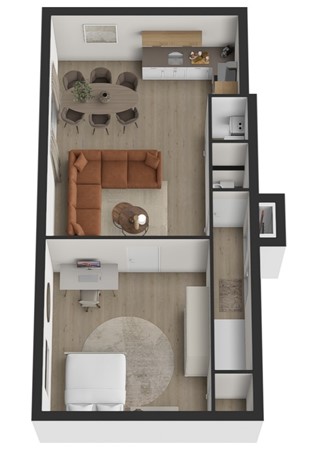 Hoogstraat 23B, 4251 CH Werkendam - Plattegrond 3D Hoogstraat 23b Werkendam 2e verdieping.jpg