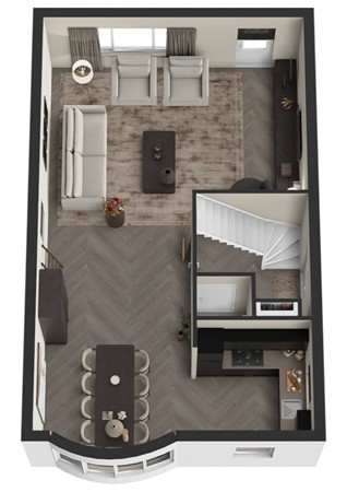 Vlet 1, 4251 DD Werkendam - Plattegrond 3D Vlet 1 Werkendam Begane grond.jpg