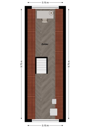 Vlet 1, 4251 DD Werkendam - Plattegrond Vlet 1 Werkendam Zolder.jpg