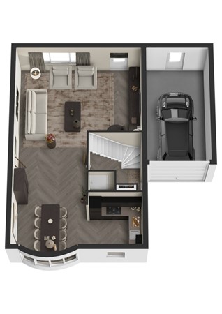 Vlet 1, 4251 DD Werkendam - Plattegrond 3D Vlet 1 Werkendam Begane grond.jpg