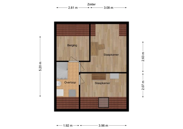 Luchthavenlaan 5, 5042 TA Tilburg - 3 - Plattegrond zolder.jpg