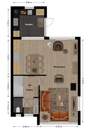 Dokter Oosteromstraat 18, 4281 LD Andel - Plattegrond Dokter Oosteromstraat 18 Andel Begane grond.jpg
