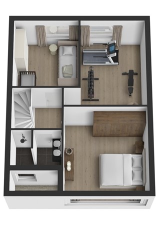 Dokter Oosteromstraat 18, 4281 LD Andel - Plattegrond 3D Dokter Oosteromstraat 18 Andel Verdieping.jpg