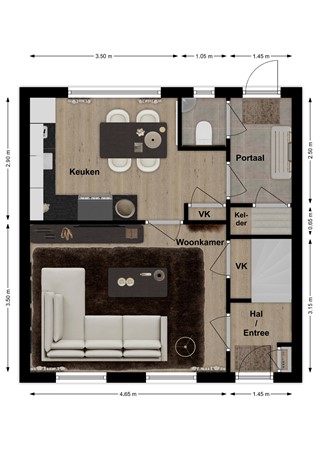 Hogelandstraat 19, 4283 GJ Giessen - Plattegrond Hogelandstraat 19 Giessen Begane Grond.jpg