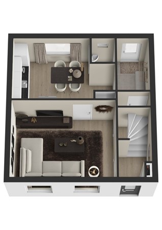 Hogelandstraat 19, 4283 GJ Giessen - Plattegrond 3D Hogelandstraat 19 Giessen Begane grond.jpg