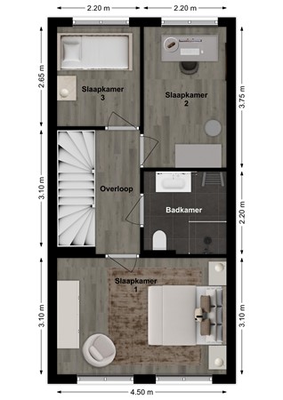 Rijshaak 15, 4251 SC Werkendam - Plattegrond Rijshaak 15 Werkendam Verdieping.jpg