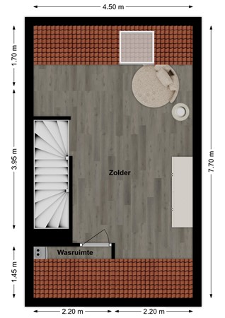 Rijshaak 15, 4251 SC Werkendam - Plattegrond Rijshaak 15 Werkendam Zolder.jpg
