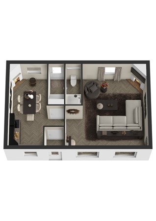 Vissersdijk 94, 4251 EE Werkendam - Plattegrond 3D Vissersdijk 94 Werkendam Begane grond..jpg