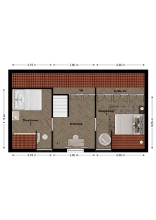 Vissersdijk 94, 4251 EE Werkendam - Plattegrond Vissersdijk 94 Werkendam Verdieping.jpg