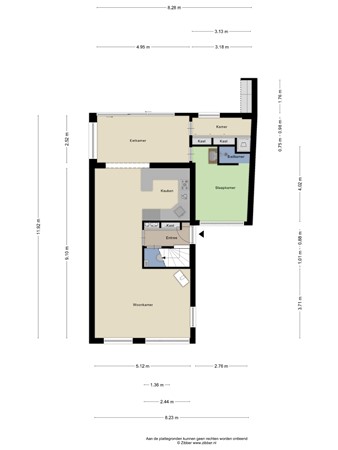 Langewerf 15, 4273 XS Hank - Plattegrond begane grond.jpg