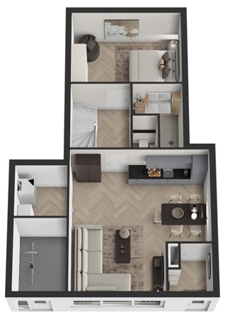 Julianastraat 17A, 4273 CD Hank - Plattegrond 3D Julianstraat 17a Hank Begane grond.jpg
