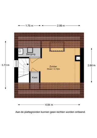 Doeverensestraat 13, 4265 JM Genderen - Plattegrond Doeverensestraat 13 Genderen zolder.jpg