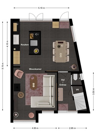 Bruigomstraat 8, 4251 EP Werkendam - Plattegrond Bruigomstraat 8 Werkendam Begane grond.jpg
