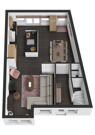 Bruigomstraat 8, 4251 EP Werkendam - Plattegrond 3D Bruigomstraat 8 Werkendam Begane grond.jpg