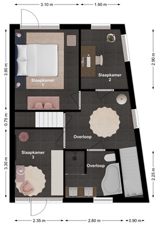 Bruigomstraat 8, 4251 EP Werkendam - Plattegrond Bruigomstraat 8 Werkendam Verdieping.jpg