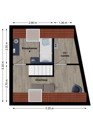 Bruigomstraat 8, 4251 EP Werkendam - Plattegrond Bruigomstraat 8 Werkendam Zolder.jpg