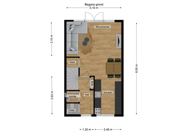 Kees En Henny De Ruijterstraat 5, 5146 ER Waalwijk - 29 - Kees en Henny de Ruijterstraat 5 Waalwijk Plattegrond BG.jpg