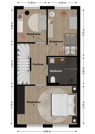 Sportlaan 48, 4286 ET Almkerk - Plattegrond Sportlaan 48 Almkerk Verdieping.jpg