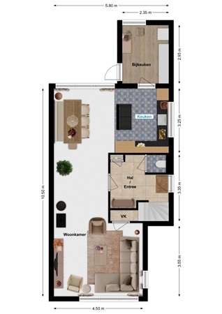 Rijksstraatweg 125, 4254 XD Sleeuwijk - Plattegrond Rijksstraatweg 125 Sleeuwijk Begane grond.jpg