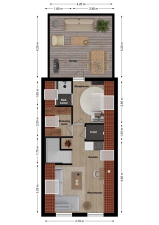Hoogstraat 64A, 4251 CN Werkendam - Plattegrond Hoogstraat 64a Werkendam.jpg