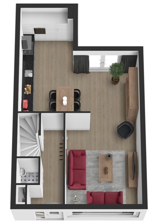 Vlierdreef 18, 4254 GK Sleeuwijk - Plattegrond 3D Vlierdreef 18 Sleeuwijk Begane grond.jpg