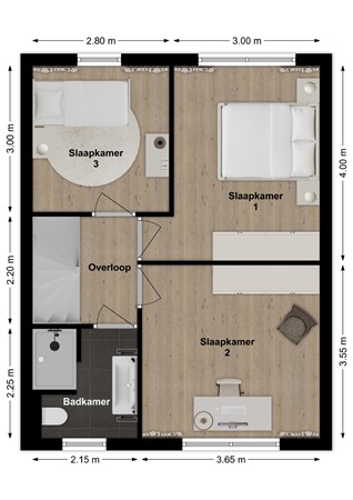 Vlierdreef 18, 4254 GK Sleeuwijk - Plattegrond Vlierdreef 18 Sleeuwijk Verdieping.jpg
