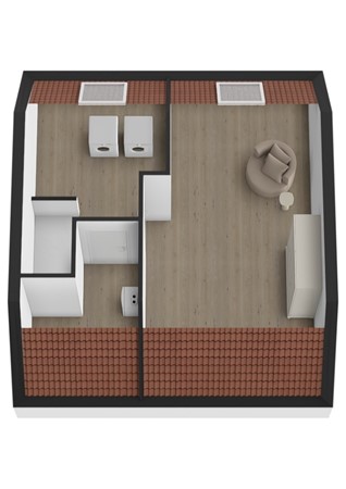 Vlierdreef 18, 4254 GK Sleeuwijk - Plattegrond 3D Vlierdreef 18 Sleeuwijk Zolder.jpg