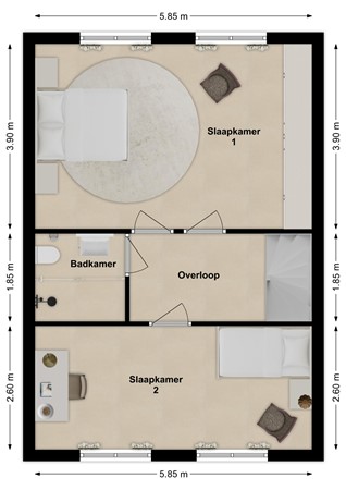 Lindenhof 2, 4254 BR Sleeuwijk - Plattegrond Lindenhof 2 Sleeuwijk Verdieping.jpg