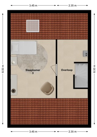 Lindenhof 2, 4254 BR Sleeuwijk - Plattegrond Lindenhof 2 Sleeuwijk Zolder.jpg
