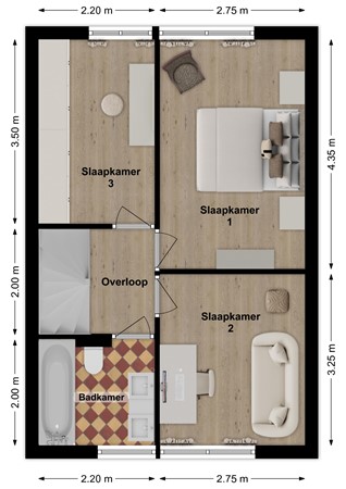 Dokter van Vuurestraat 29, 4271 XE Dussen - Plattegrond Dokter van Vuurestraat 29 Dussen Verdieping.jpg