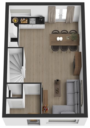 Dokter van Vuurestraat 29, 4271 XE Dussen - Plattegrond 3D Dokter van Vuurestraat 29 Dussen Begane grond.jpg