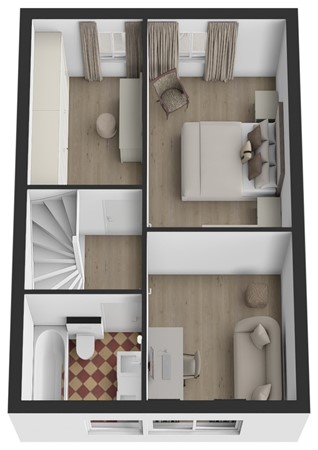 Dokter van Vuurestraat 29, 4271 XE Dussen - Plattegrond 3D Dokter van Vuurestraat 29 Dussen Verdieping.jpg