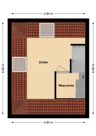 Kastanjelaan 12, 4285 DC Woudrichem - Plattegrond Kastanjelaan 12 Woudrichem Zolder.jpg