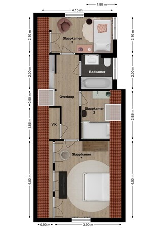 Schenkeldijk 1, 4255 KD Nieuwendijk - Plattegrond Schenkeldijk 1 Nieuwendijk NB Verdieping.jpg
