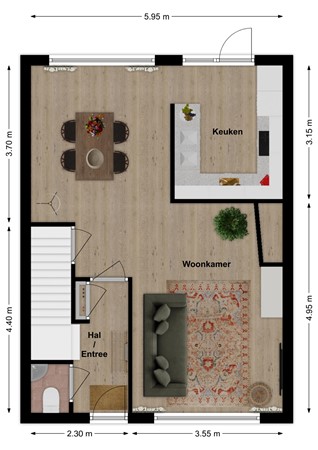 Dokter van Vuurestraat 58, 4271 XH Dussen - Plattegrond Dokter van Vuurestraat 58 Dussen Begane grond.jpg