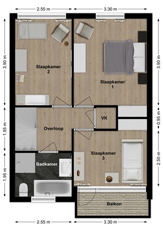 Dokter van Vuurestraat 58, 4271 XH Dussen - Plattegrond Dokter van Vuurestraat 58 Dussen Verdieping.jpg