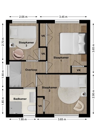 Bentlaken 20, 4251 GV Werkendam - Plattegrond Bentlaken 20 Werkendam Verdieping.jpg