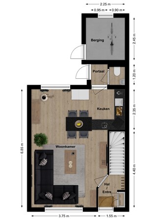 Middenveld 43, 4286 GJ Almkerk - Plattegrond Middenveld 43 Almkerk Begane grond.jpg