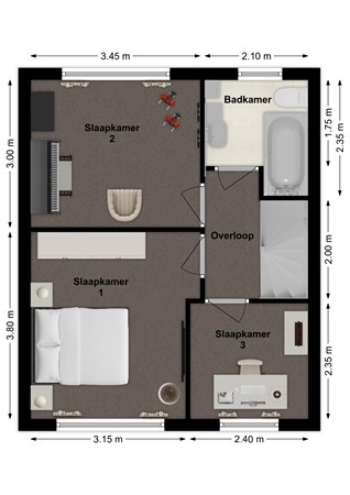 Middenveld 43, 4286 GJ Almkerk - Plattegrond Middenveld 43 Almkerk Verdieping.jpg