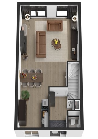 Waterlinie 150, 4254 VA Sleeuwijk - Plattegrond  3D Waterlinie 150 Sleeuwijk Begane grond.jpg
